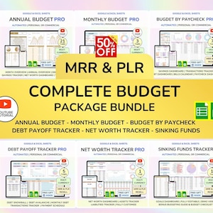 PLR Budget Package Budget Template Resell PLR Digital Planner PLR Budget Plr Google Sheet Reseller Spreadsheet Plr Planner Plr Product
