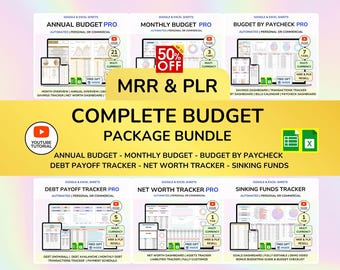 PLR Budget Package Budget Template Resell PLR Digital Planner PLR Budget Plr Google Sheet Reseller Spreadsheet Plr Planner Plr Product