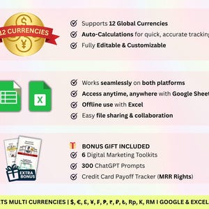 PLR Spreadsheet PLR Google Sheets Digital Product Digital Download Excel MRR Budget Reseller Spreadsheet Plr Budget Template Resell image 11