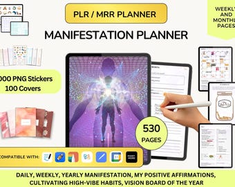 Plr manifestatie planner, dagboek doorverkopen, master doorverkooprechten, MRR-dagboeken, planners doorverkopen, digitale planner PLR klaar voor jou DFY