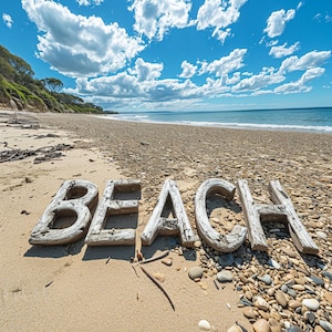 Beach Sign Made of Driftwood Digital Download, Beach Driftwood Sign, Sign made of driftwood, Beach House Decor, Beach House Wall Art