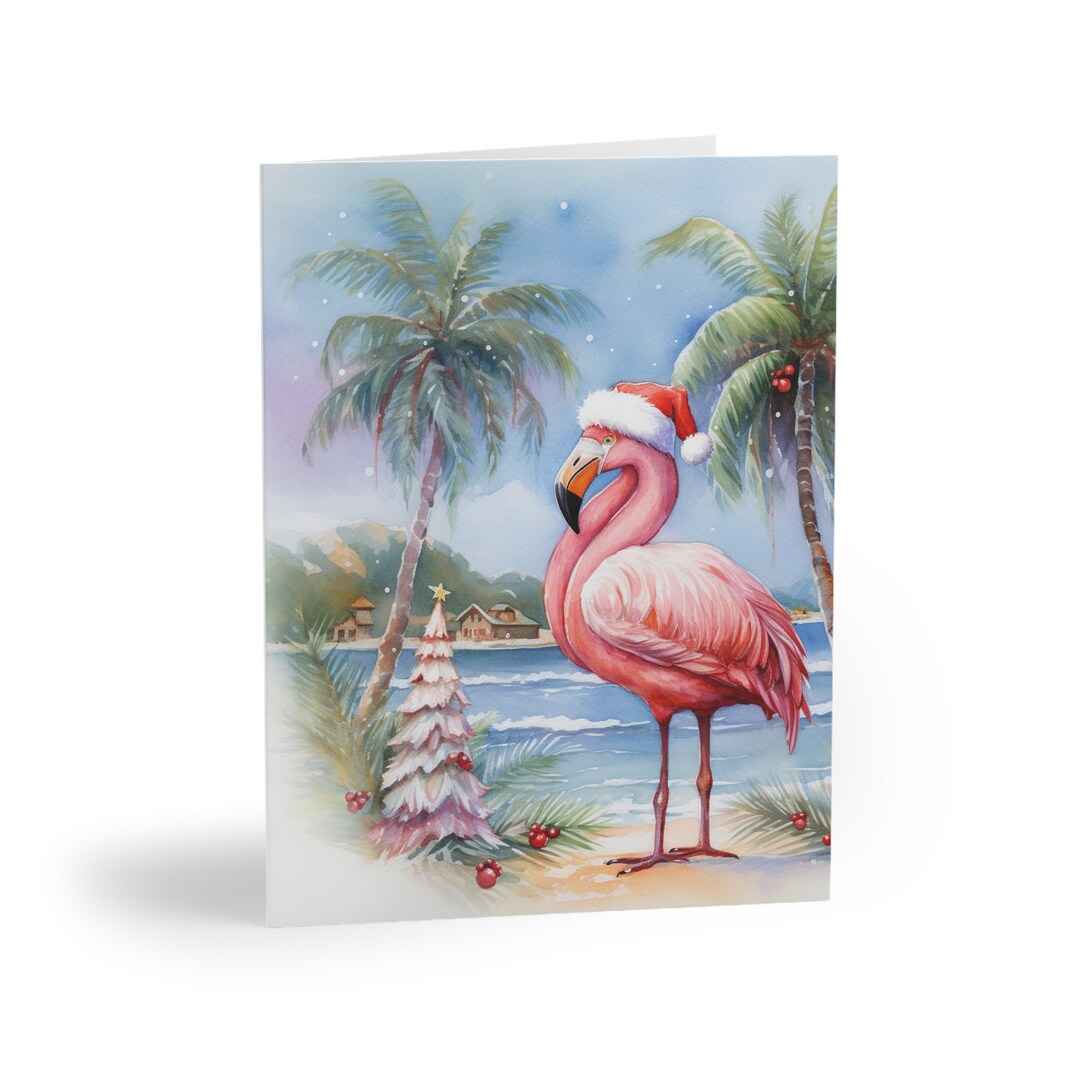 Coastal Christmas Cards, Beach Xmas Card, Palm Trees, Tropical