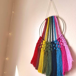 Handmade Rainbow Macrame Wall Hanging – Boho Decor for a Cozy Home