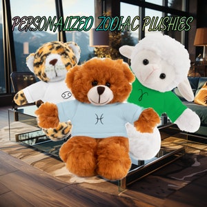 Peluches personalizados de camiseta del Zodíaco