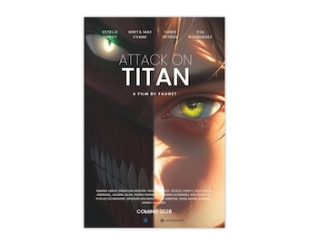 Attack on Titan-filmaffisch i satin