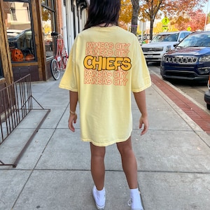 Comfort colors football shirt, Kansas City chiefs, arrowhead, Chiefs, football tshirt, NFL, Super Bowl, oversized, football season, game day