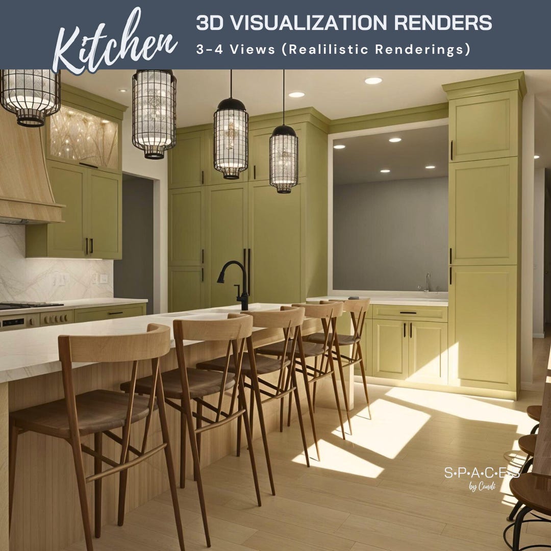 Kitchen Interior Designs, Kitchen 3D Rendering, 3D Architectural ...