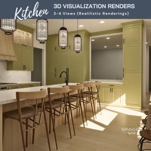 Kitchen Interior Designs, Kitchen 3D Rendering, 3D Architectural Rendering, Realistic Visualization Rendering, Custom Rendering Services