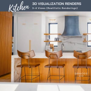 Kitchen 3D Rendering & Modeling – E-Design Services for Residential Decor, Interior Designers, Home Design Planning – Realistic Visuals