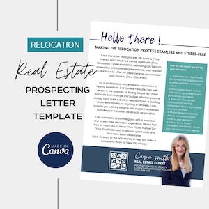 CORPORATE RELOCATION SPECIALIST | Prospecting Letter Real Estate | Marketing Canva Free Template | Realtor Farming Flyer | Instant Download