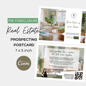 May include: A real estate postcard with a photo of a living room with a green plant and a couch. The text on the postcard says "Your home is your haven" and "Don't wait for foreclosure, explore your options today". The postcard also includes a QR code and the text "Every problem has a solution, let's find yours together".