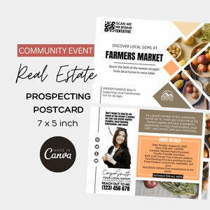LOKALE COMMUNITY-Veranstaltungen | Schürfen von Grundbesitz Postkarten | Realtor Marketing Vorlage | Mittel Farming Mailer | Lokale Veranstaltung Volontär