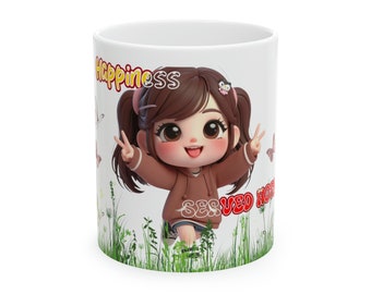 Ceramic Mug, 11oz | Happy Girl