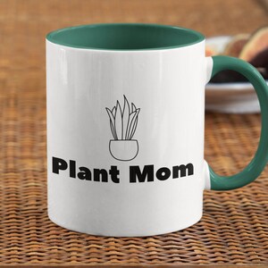 Tazza da caffè mamma pianta, tazza con colore all&#39;interno, regalo per moglie, regalo per la festa della mamma, regalo per amante delle piante