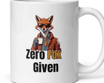 Taza de café con diseño sarcástico de Zero Fox, regalo original y divertido.