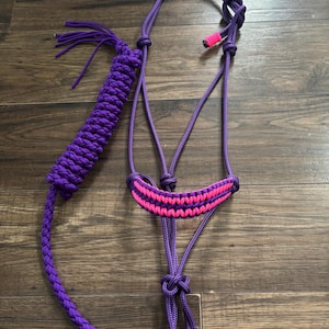 Custom hand braided rope horse halter, Standard size