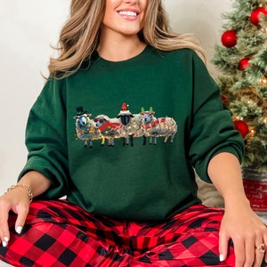 Christmas Sheep Sweatshirts, Sheep Lover Gifts, Sheep Farmer Animals Shirt, Funny Sheep Christmas Shirt, Holiday Sheep Sweater Crewneck Gift