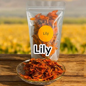 Dried Lily Flower Tea – Vegan Floral Tea Buds | Herbal Calming Tea | Caffeine-Free | Natural Relaxation Tea