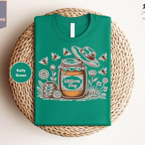 Vintage Bee Botanical T-Shirt, Honeycomb Doodle Shirt, Unique Honey Bees Shirt, Bee Lovers Tee, Bumblebees Shirt