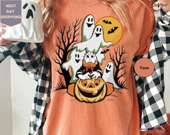 Disney Donald Duck Halloween T-Shirt,  Donald Halloween Pumpkin Shirt, Disneyland Halloween Party Gift Shirt