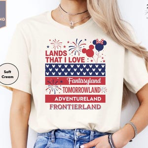 Retro Lands That I Love Disney 4th Of July Shirt, Disney Couple Independence Day 2025 Shirt, Mickey Minnie America