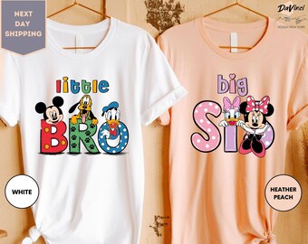 Disney Big Bro Little Sis Shirt, Mickey and Friends Shirt, Disney Family Matching Shirt, Disneyland Family Vacation Shirt