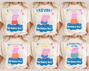 Pepa Pig Birthday Girl Shirt, Wolfoo Birthday Shirt, Gift Birthday Shirt, Birthday Family Shirts, Custom Pig Birthday