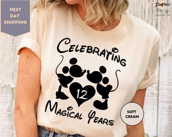 Mickey Minnie Anniversary Shirt, Custom Disney Couple Shirt, Celebrating Tee, Magical Years Shirt, Mickey Minnie Gift