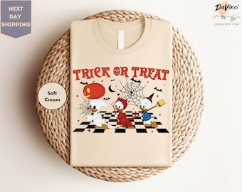 Vintage Huey Dewey Louie Halloween Shirt, Trick Or Treat Shirt, Disney Halloween Shirt, Halloween Shirt, Halloween Boo