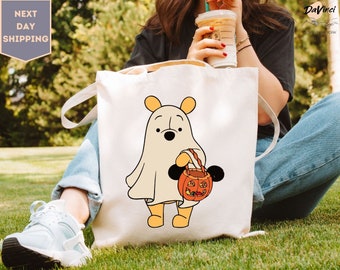 Disney's Winnie the Pooh Tote Bag, Halloween Tote, Trick or Treat Bag, Reusable Bag, Halloween Bag, Pooh Pumpkin Bag