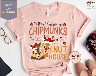 Chipmunks Nut House Shirt, Chip and Dale Christmas Shirt, Disney Family Vacation T-Shirt, Jolliest Bunch Of Chipmunks