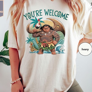 Comfort Colors Disney Moana Maui Demigod You&#39;re Welcome T-Shirt, Magic Kingdom Disneyland Family Vacation Shirt