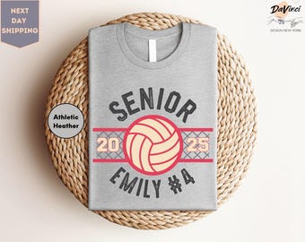 Camiseta para mamá de voleibol senior, camiseta de voleibol para la noche de graduación, camiseta personalizada del equipo de voleibol, regalo para jugador de voleibol, regalo para la noche de graduación para niña