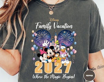 Disney Family Vacation 2027 Shirts, Matching Family Trip Tees, Disney World or Disneyland Shirts, Family Vacation 2027 T-Shirt