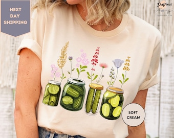 Vintage Canned Pickles Shirt, Pickle T-shirt, Pickle Lover Shirt,Pickle Jar Shirt, Canning Season Tee, Gift for Gardener