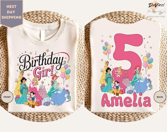 Birthday Princess Shirt, Disney Princess Birthday Shirt, Family Birthday Shirt, Custom Princess Shirt, Kids Birthday Shirt