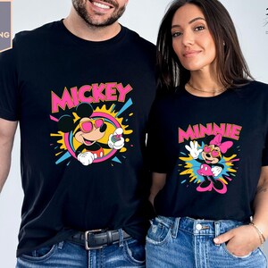 Color Mickey And Minnie Shirt, Mickey Minnie Shirt, Mickey Disney Shirt, Mickey And Minnie Shirts, Disney Shirts, Colorful Mickey Tee