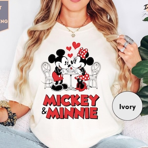 Comfort Colors Disney Mickey Minnie Couple Love Shirt, Mickey and Minnie Valentines Day T-Shirt, Disneyland Love Shirts
