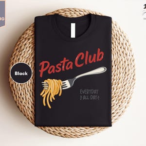 Pasta Lover Club Shirt, Cute Foodie Graphic Tee, Italian Food Lover TShirt, Fun Pasta Gift, Casual Aesthetic Outfit