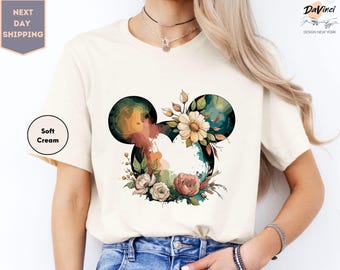 Floral Minnie Shirt, Minnie Flower Shirt, Minnie Flower Bow Shirt, Minnie Mouse Shirt, Disneyland Vacation Shirt, Flower Mickey Shirt