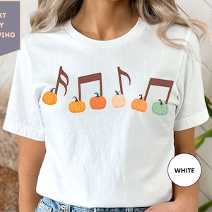 Pumpkin Music Note Shirt, Fall Music Teacher Shirt, Halloween Music Shirt, Halloween Music Teacher Shirt, Fall Teacher Shirt