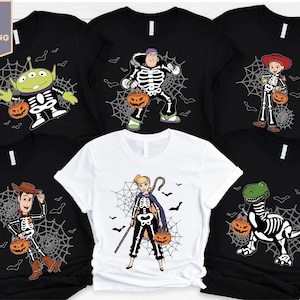 Toy story skeleton Halloween shirt, Spooky season Disney Halloween shirt, Woody Buzz Lightyear Jessie Halloween shirt