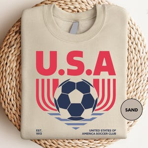USA Soccer Shirt, Vintage USA Soccer Tee, American Soccer Club Shirt, USA Football Shirt, American Patriotic Soccer Shirt image 3