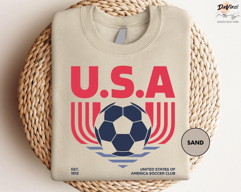 USA Soccer Shirt, Vintage USA Soccer Tee, American Soccer Club Shirt, USA Football Shirt, American Patriotic Soccer Shirt image 3