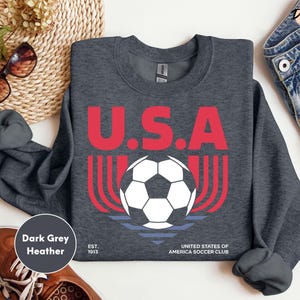 USA Soccer Shirt, Vintage USA Soccer Tee, American Soccer Club Shirt, USA Football Shirt, American Patriotic Soccer Shirt image 4