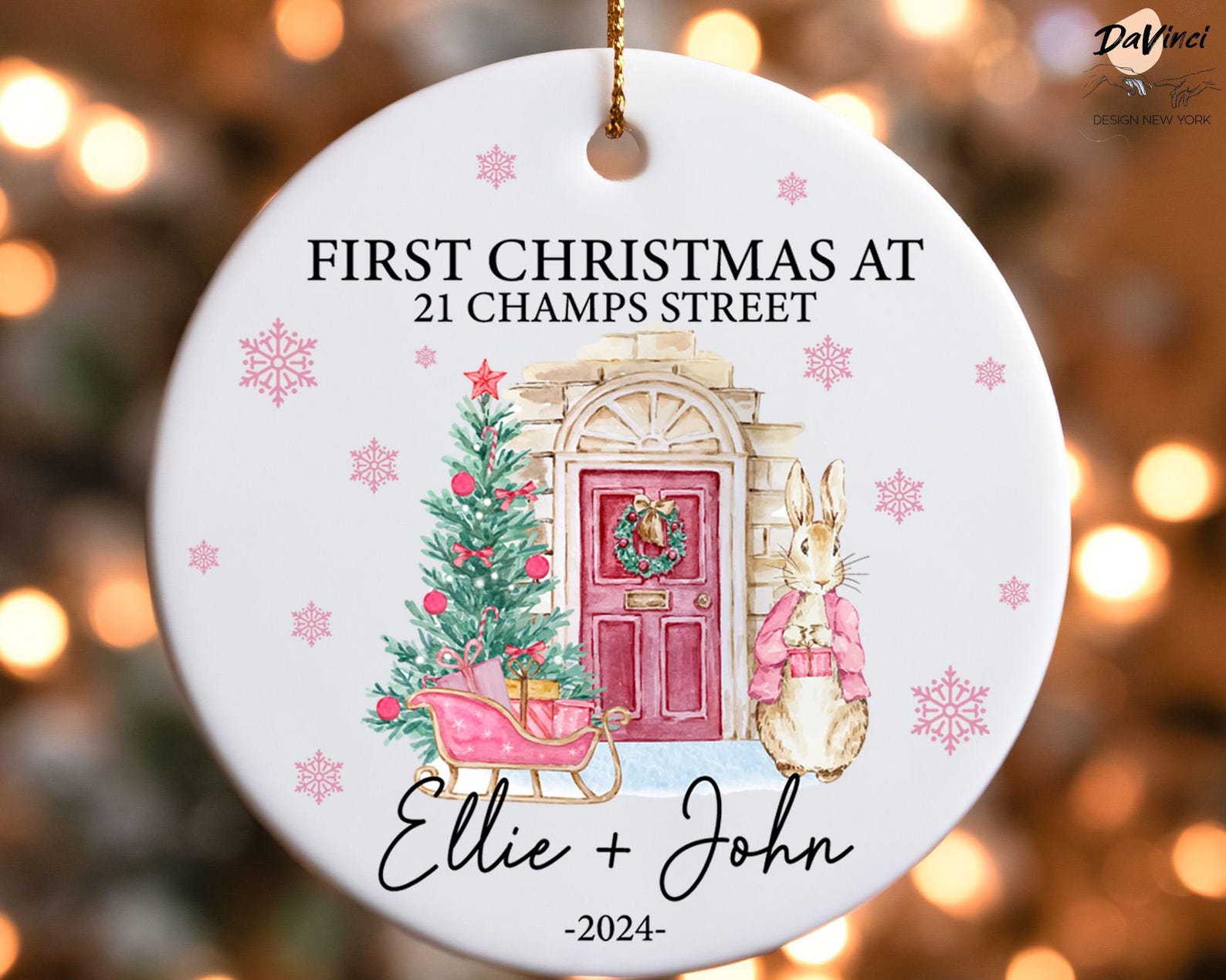Our First Christmas at Home Ornament, Custom Street, Name, Christmas