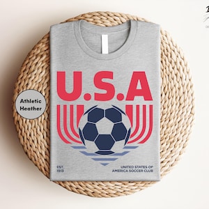 USA Soccer Shirt, Vintage USA Soccer Tee, American Soccer Club Shirt, USA Football Shirt, American Patriotic Soccer Shirt image 2