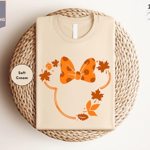 Fall Minnie Ear Tee, Disney Fall Tee, Thanksgiving Disney Ear Shirt, Mickey Autumn Tee, Disney Halloween Party Tee