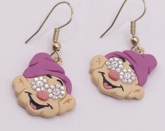 Dopey Diamond Eyes Earrings - Snow White Inspired Jewelry with Crystals - Made to Order