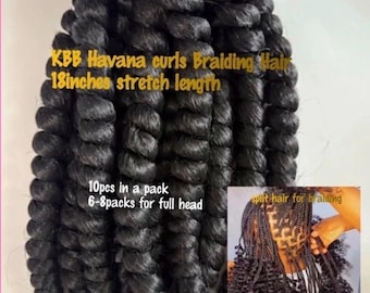 KBB Havana curls braiding/Crochet Hair 12inches